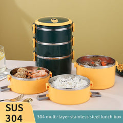 1pc Stainless Steel Layer Insulated Lunch Box for Students Boys Girls and Adults