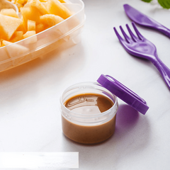 4pcs Mini Plastic Jars Dipping Bowls Sub Bottles Reusable For Sauce Cups