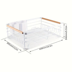 Kitchen Rack Double Water Plate with Chopstick Cage
