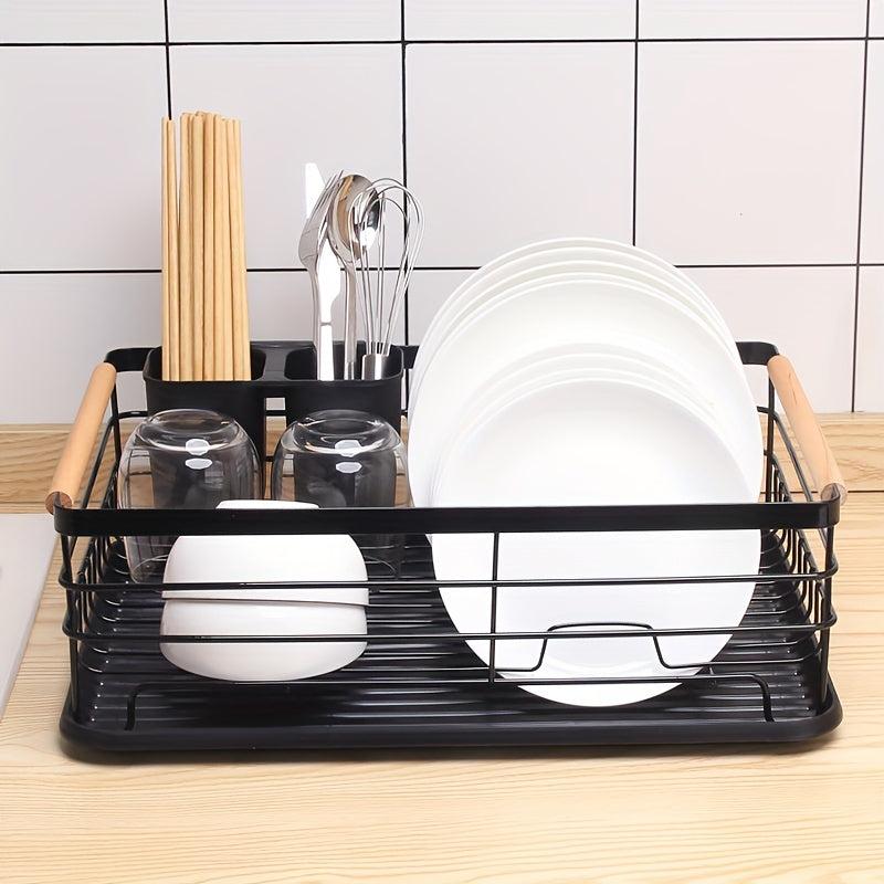 Kitchen Rack Double Water Plate with Chopstick Cage