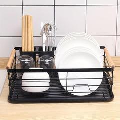 Kitchen Rack Double Water Plate with Chopstick Cage