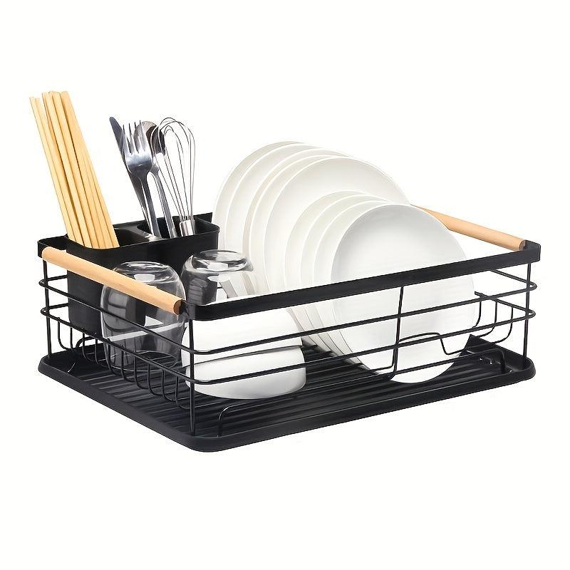 Kitchen Rack Double Water Plate with Chopstick Cage