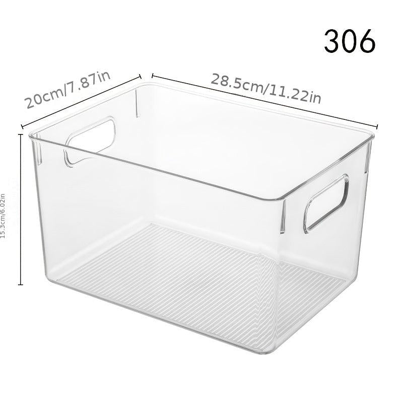 2 Clear Pantry Storage Bins Plastic Food Storage Organizer With Handle
