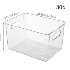 2 Clear Pantry Storage Bins Plastic Food Storage Organizer With Handle
