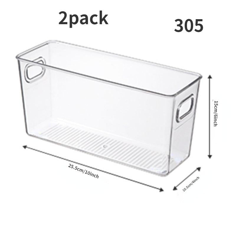 2 Clear Pantry Storage Bins Plastic Food Storage Organizer With Handle