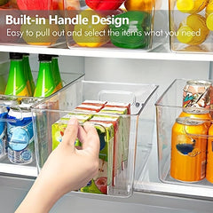 2 Clear Pantry Storage Bins Plastic Food Storage Organizer With Handle