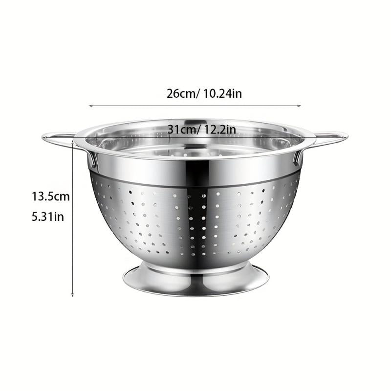 3pcs Stainless Steel Drain Basket with Double Handle Colander