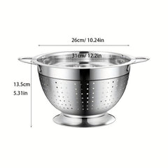 3pcs Stainless Steel Drain Basket with Double Handle Colander