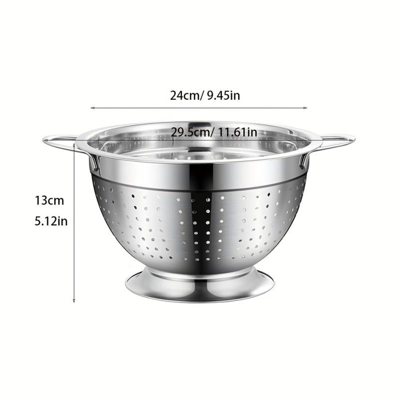 3pcs Stainless Steel Drain Basket with Double Handle Colander