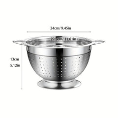 3pcs Stainless Steel Drain Basket with Double Handle Colander