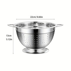 3pcs Stainless Steel Drain Basket with Double Handle Colander