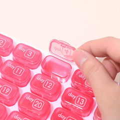 Large Pill Organizer 31 Compartments Daily Pill Case Medicine