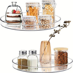 2pcs Lazy Susan Cabinet Organizer 9 25'' 10 6 Clear Plastic Turntable