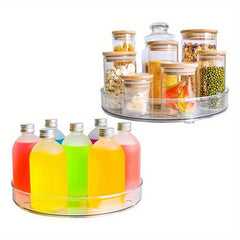 2pcs Lazy Susan Cabinet Organizer 9 25'' 10 6 Clear Plastic Turntable