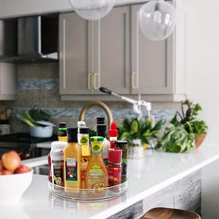 2pcs Lazy Susan Cabinet Organizer 9 25'' 10 6 Clear Plastic Turntable