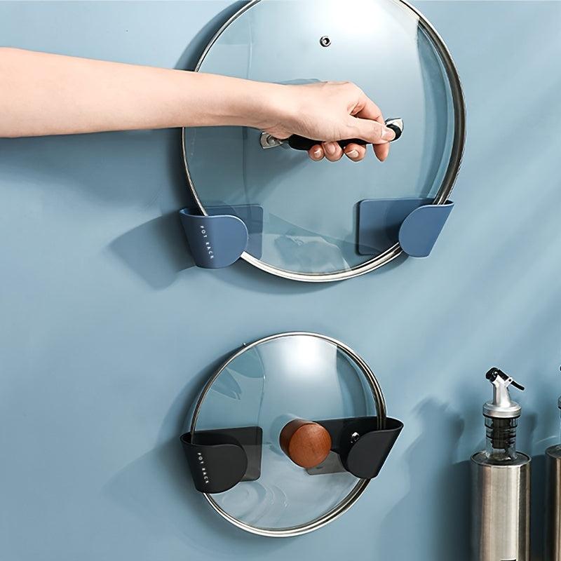 Wall Mounted Pot Lid Organizers Racks Plastic Pot Lid Storage Holders