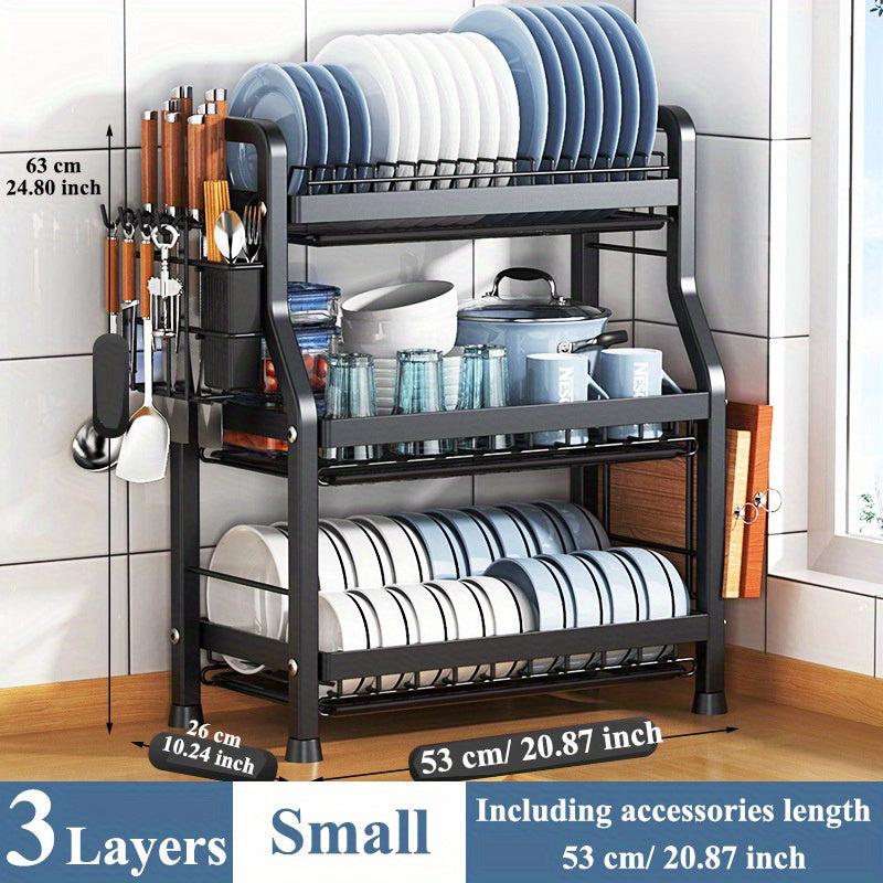 Kitchen Dish Drying Rack with Cutting Board Holder 3 Layers 2 Layers