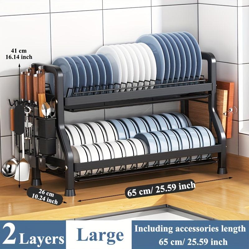 Kitchen Dish Drying Rack with Cutting Board Holder 3 Layers 2 Layers