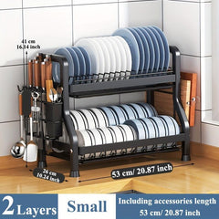 Kitchen Dish Drying Rack with Cutting Board Holder 3 Layers 2 Layers