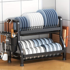 Kitchen Dish Drying Rack with Cutting Board Holder 3 Layers 2 Layers