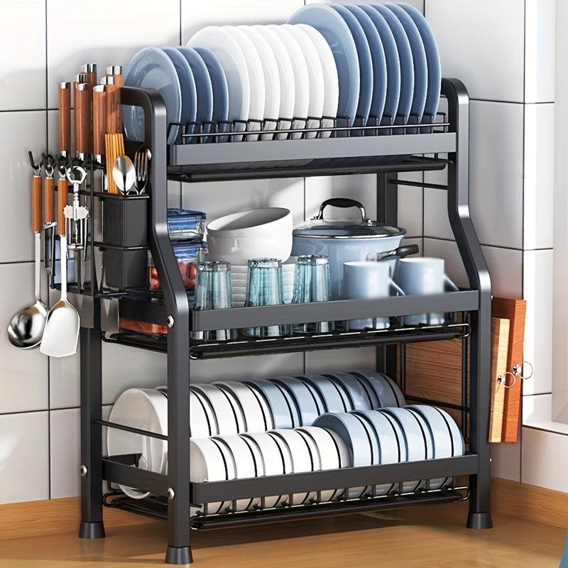 Kitchen Dish Drying Rack with Cutting Board Holder 3 Layers 2 Layers