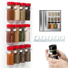 4 Pack Storage Rack for Seasonings Bottles and Cups with Adhesive Tape