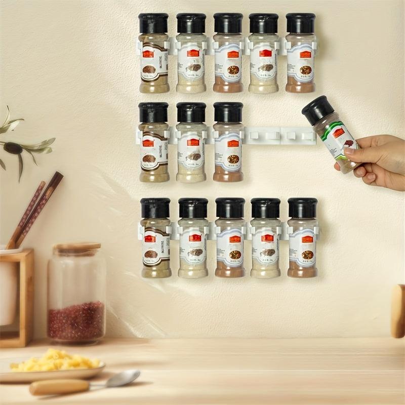 4 Pack Storage Rack for Seasonings Bottles and Cups with Adhesive Tape