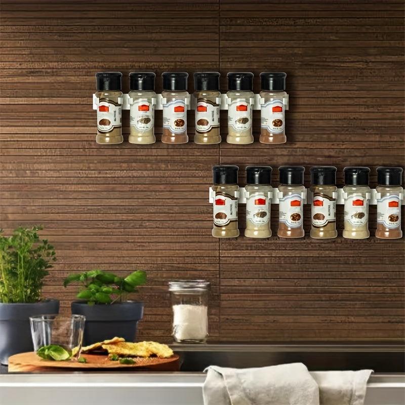 4 Pack Storage Rack for Seasonings Bottles and Cups with Adhesive Tape