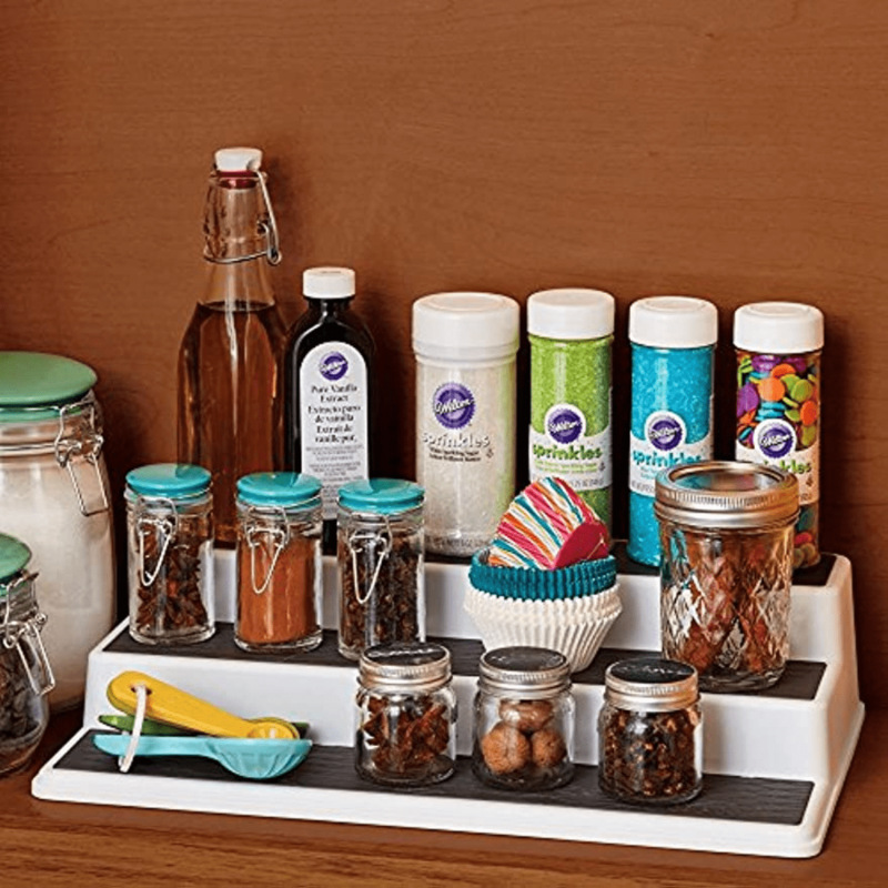 3 Tier Spice Pantry Kitchen Cabinet Organizer 15 Inch Gray