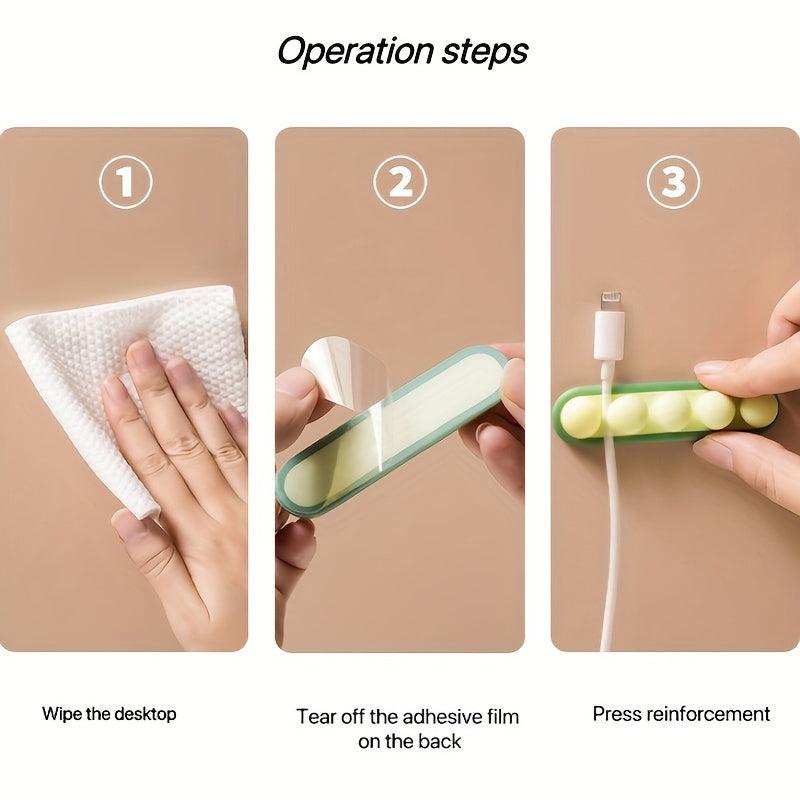 Silicone Cable Organizer: Self-Adhesive Desktop Data Cable Winder