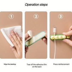Silicone Cable Organizer: Self-Adhesive Desktop Data Cable Winder