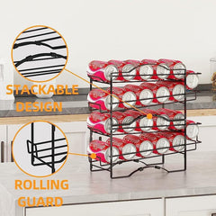 2 Pack Soda Can Organizer Rack Stackable Beverage Storage Dispenser Holder Metal