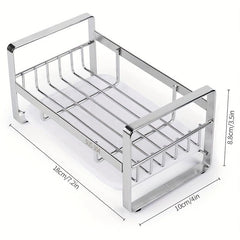 Stainless Steel Sink Sponge Rack with Removable Drain Tray