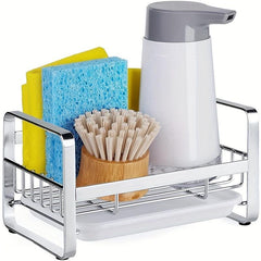 Stainless Steel Sink Sponge Rack with Removable Drain Tray