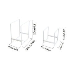 Japanese Metal Plate Dish Storage Rack for Countertop & Cabinet