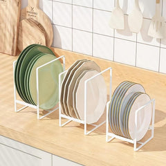 Japanese Metal Plate Dish Storage Rack for Countertop & Cabinet