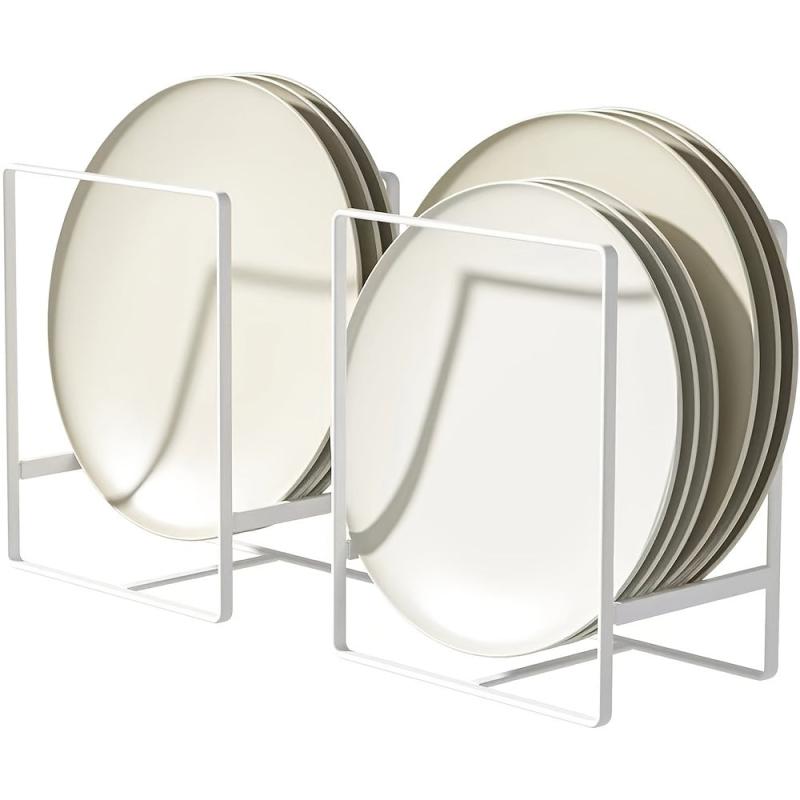 Japanese Metal Plate Dish Storage Rack for Countertop & Cabinet