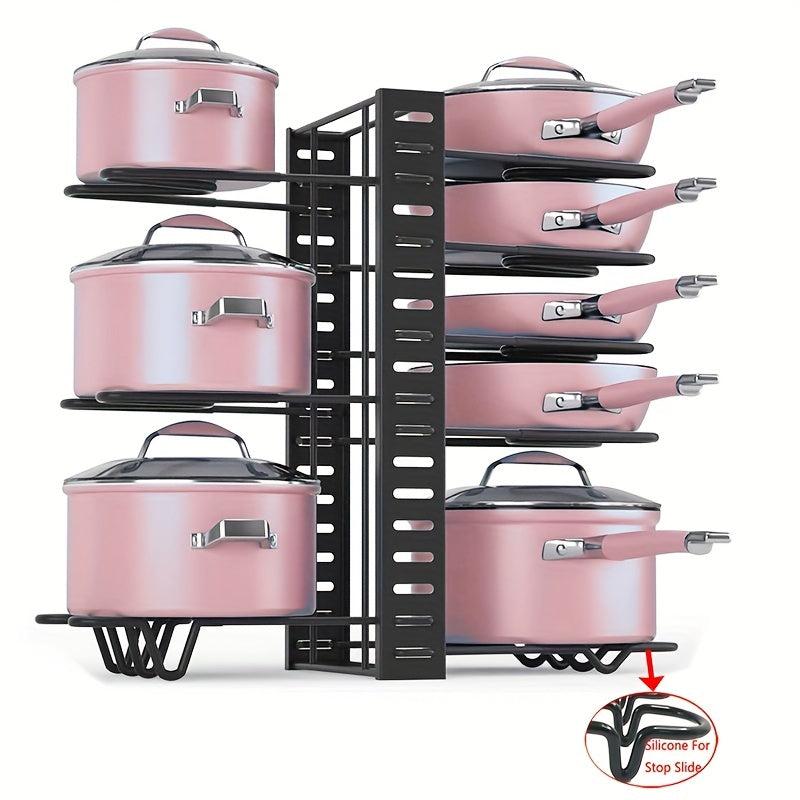 Heavy Duty Pot Pan Storage Rack Adjustable Kitchen Organizer