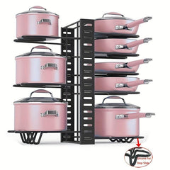 Heavy Duty Pot Pan Storage Rack Adjustable Kitchen Organizer