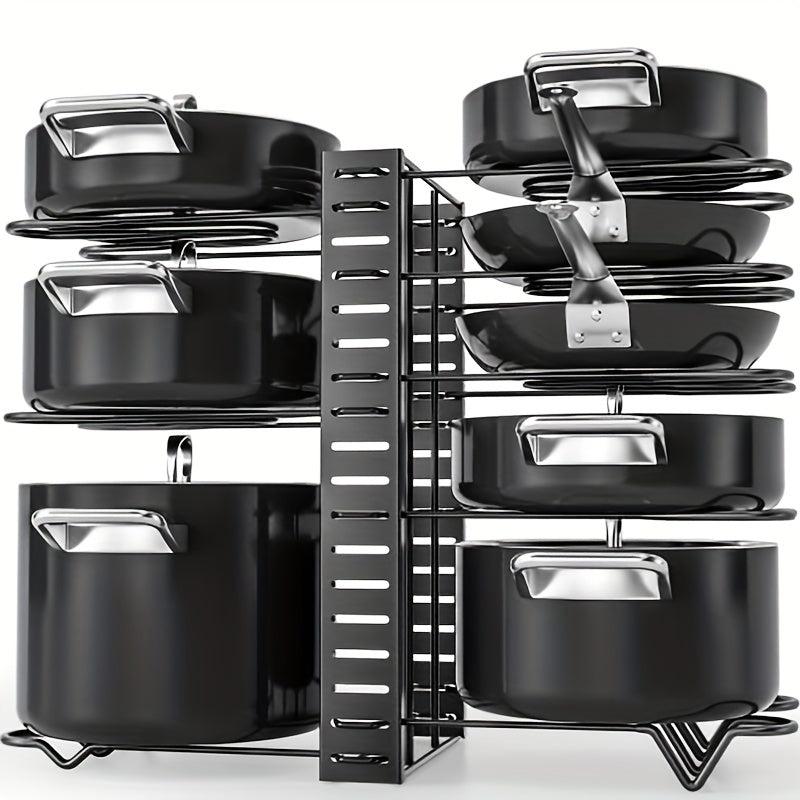 Heavy Duty Pot Pan Storage Rack Adjustable Kitchen Organizer