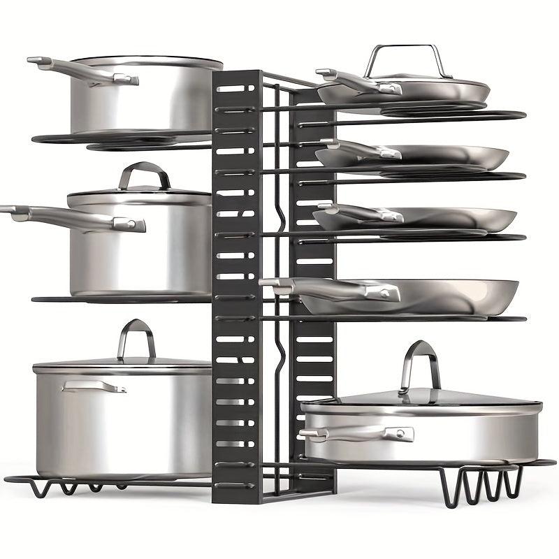 Heavy Duty Pot Pan Storage Rack Adjustable Kitchen Organizer