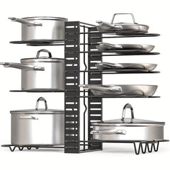 Heavy Duty Pot Pan Storage Rack Adjustable Kitchen Organizer