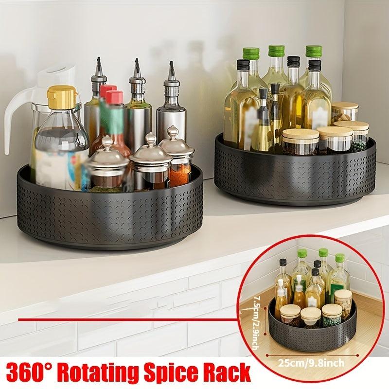 360 Rotating Spice Rack with 2 Layers Easy to Organize Seasoning and Condiments