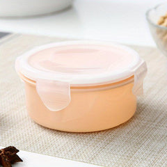 Round Bento Box Portable Sealed Lunch Box For Back To School