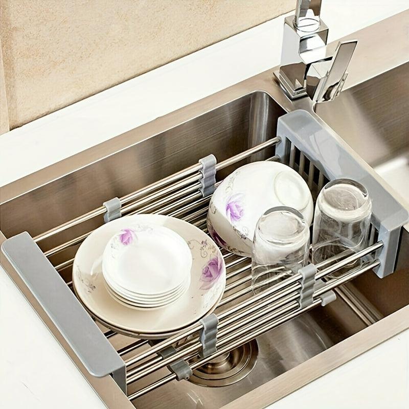 Stainless Steel Foldable Dish Drying Rack and Sink Drain Basket
