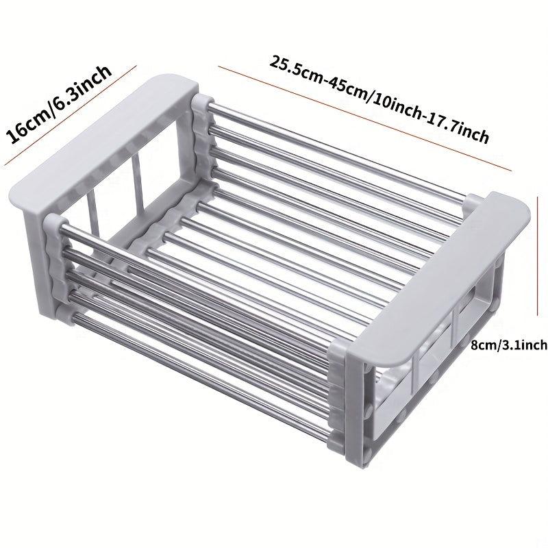 Stainless Steel Foldable Dish Drying Rack and Sink Drain Basket