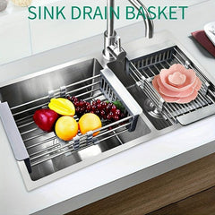 Stainless Steel Foldable Dish Drying Rack and Sink Drain Basket