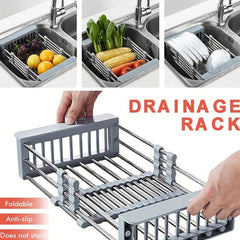 Stainless Steel Foldable Dish Drying Rack and Sink Drain Basket