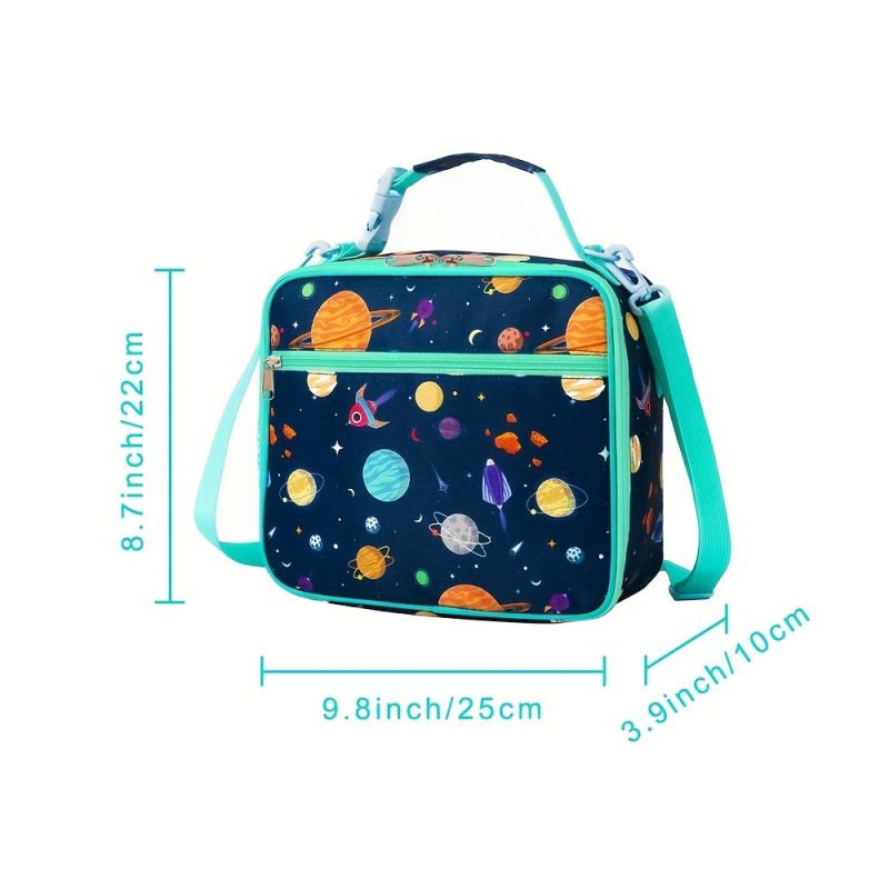 Insulated Lunch Bag With Bottle Holder & Adjustable Strap