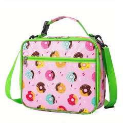 Insulated Lunch Bag With Bottle Holder & Adjustable Strap